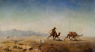 Merchant pursued by Bedouins