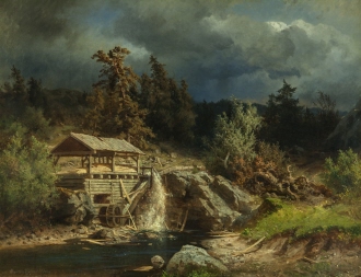 Norwegian Landscape with Sawmill