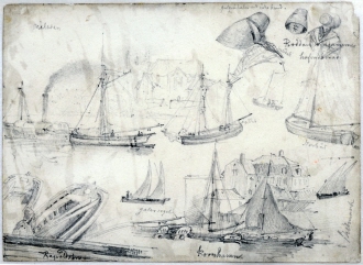 Studies of Ships and Rower Women