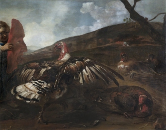 Turkey-Cock and Boy with Red Mask