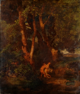 Forest Landscape, Faun and Nymph