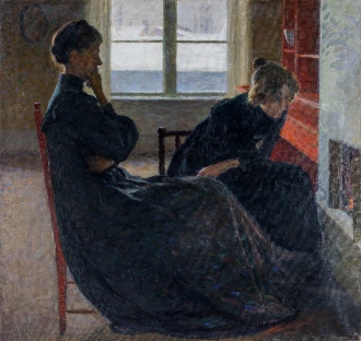 Two Women by the Hearth