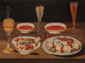 Still Life with Wine, Fruit and Cakes