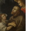 Den helige Franciscus med två änglar